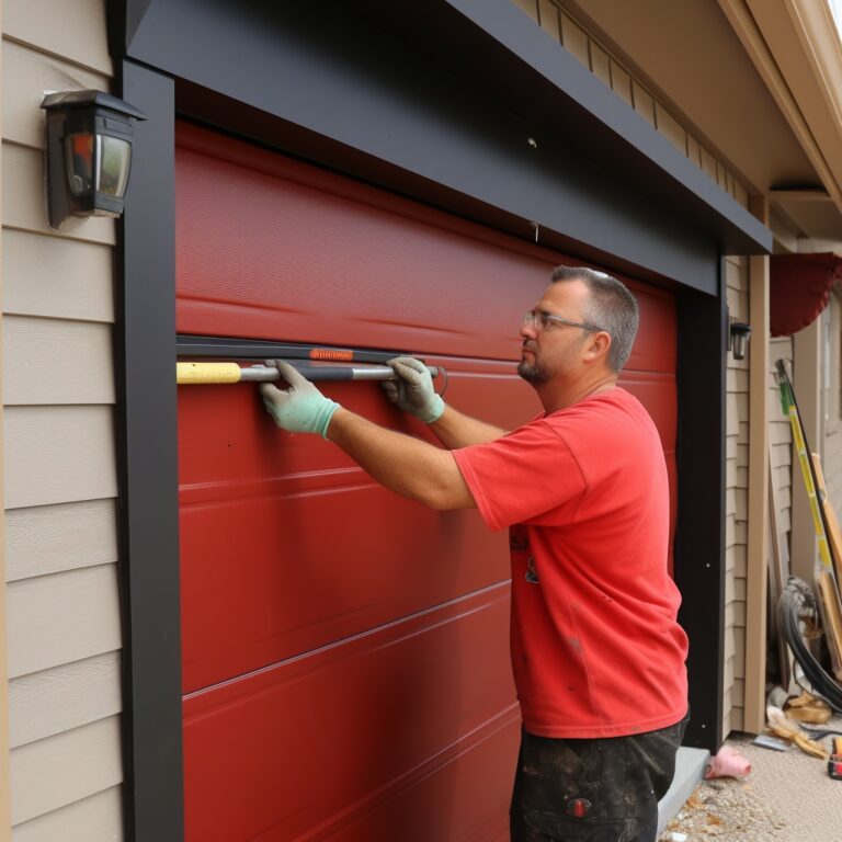 Certified fire-rated garage door installed in manufacturing facility